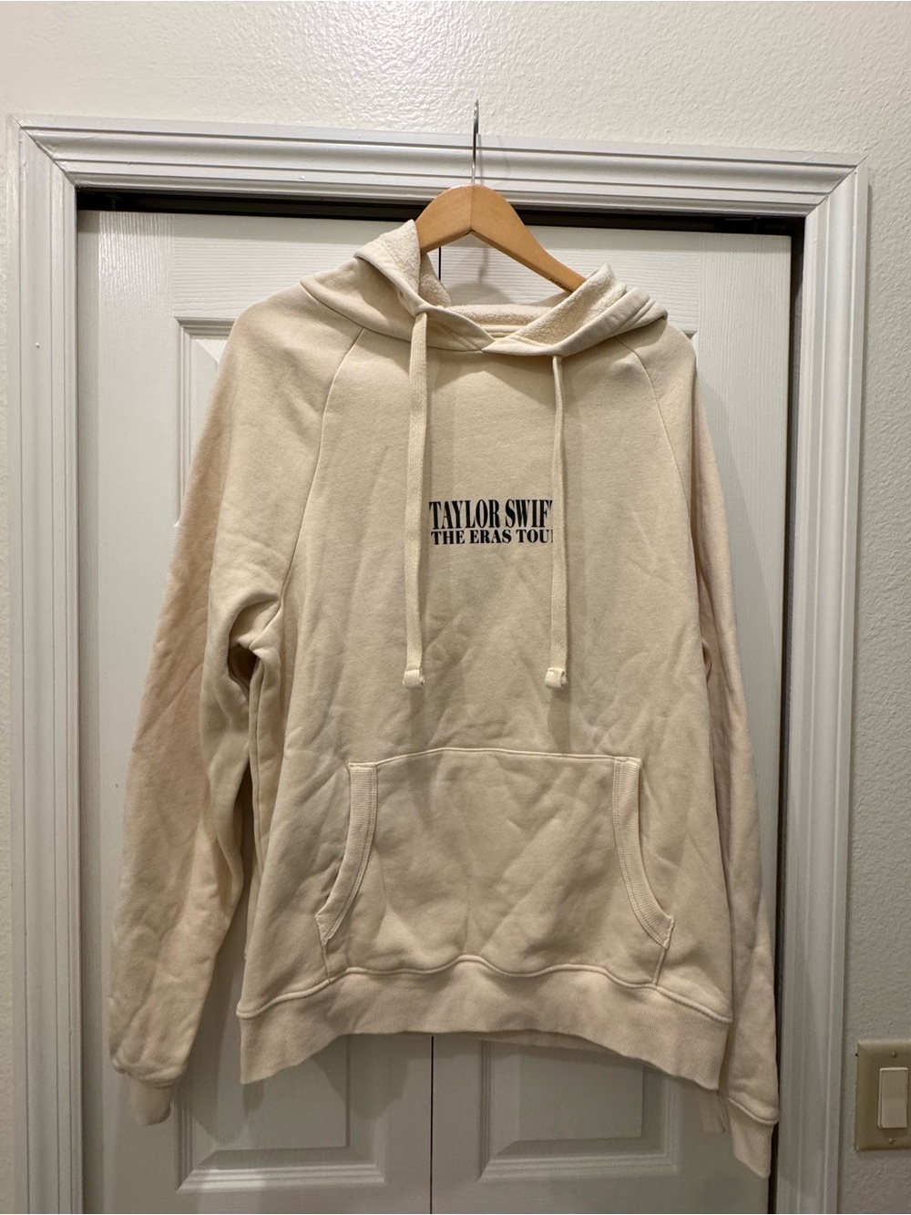 Taylor Swift Cream Pullover Hoodie with Center Logo